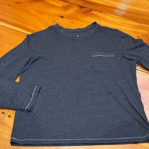 LUNYA (Lahgo) XL Charcoal Long Sleeve Pocket Sleep Skirt V-Neck Restore